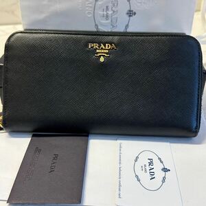 プラダ　PRADA 財布　長財布　サフィアーノ　ラウンドファスナー　メンズ　レディース　