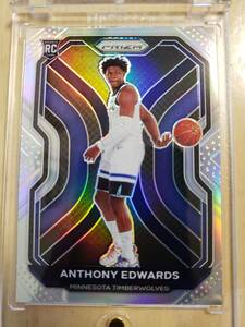 超レア Rookie 2020 -21 Panini Prizm Silver ANTHONY EDWARDS RC #258 / アンソニー エドワーズ Refractor Holo NBA ADIDAS (Olympic 金)