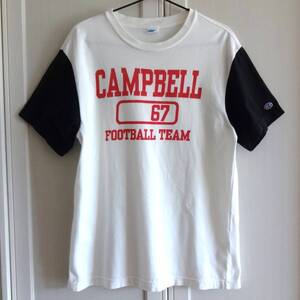 champion 旧タグ バータグ ビンテージ復刻 半袖Tシャツ M 袖黒 ツートンカラー■チャンピオン OLDタグ CAMPBELL 67 アメカジ レプリカ 古着