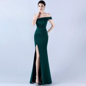 M1118　ワンピースレディース●着心地抜群　 20代30代40代　　 ●　　　超人気　　発表会dress　　　green