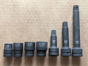 ◆送料無料◆KTC 12.7sq. インパクトレンチ用 ソケット 14mm 17mm 19mm 21mm ＋ エクステンションバー 75mm 100mm 150mm◆スナップオン MAC