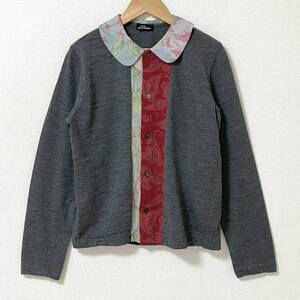 AD2000 tricot COMME des GARCONS 丸襟 柄 切替 ニット ブラウス トリココムデギャルソン カーディガン シャツ VINTAGE archive 4090215