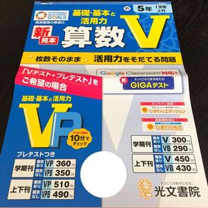 2867 算数V 5年 光文書院 小学 ドリル 問題集 テスト用紙 教材 テキスト 解答 家庭学習 計算 漢字 過去問 ワーク 勉強 非売品