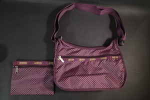 未使用 レスポートサック LeSportsac ショルダーバッグ 斜めがけバッグ 7520 D652 Classic Hobo クラシックホーボー BURGUNDY PIN DOT 