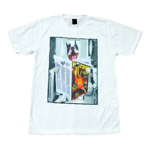 フレンチブルドッグ わんちゃん プレイボーイ 犬 アニマル ストリート系 デザインTシャツ おもしろTシャツ メンズ 半袖★tsr0369-wht-xl