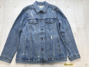 GAP ギャップ レディース ダメージデニムジャケット M 青