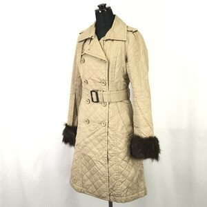 ジルスチュアート/JILLSTUART☆ブルーフォックスファー袖裾/トレンチコート【レディースS/ベージュ/beige】Coats/Jackets/Jumpers◇mBH317