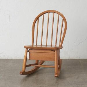 IZ78407F★レア ercol フープバック ナーシングチェア 引き出し 収納 ロッキングチェア アーコール 英国 ヴィンテージ 揺り椅子 ウィンザー