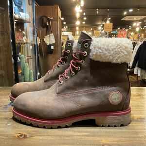 ビッグサイズ Timberland ティンバーランド 7アイレット 6インチブーツ ヌバック 内ボア ブラウン レッド 45074 3140 size 12W 約30cm 中古