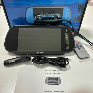 7インチ ルームミラーバックモニター 自動切換え機能付きリモコン付き タッチボタン 800*480 NTSC/PAL シガーソケット給電 12-24V