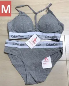 カルバンクライン calvin klein ブラセットm下着グレーSA上下セット