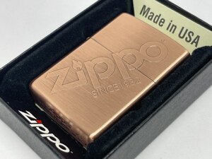 送料無料 ZIPPO[ジッポー]ZIPPO LOGO ジッポーロゴ 銅メッキ古美仕上げ 206-Z