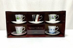 ▽HOYA Espresso Collection カップ＆ソーサー 5客セット 中古▽009961