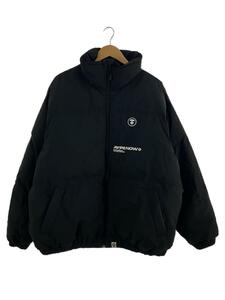 AAPE BY A BATHING APE◆スタンドカラー/胸ロゴ/ダウンジャケット/L/ポリエステル/ブラック/無地/AAPJKM7408XXF