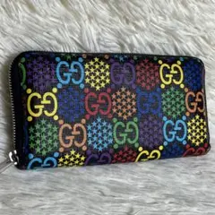 美品✨GUCCI 長財布 GG サイケデリック ラウンドジップ