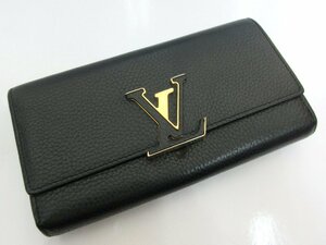 LOUIS VUITTON/ルイヴィトン：ポルトフォイユ・カプシーヌ 2つ折り長財布 M61248 二つ折り長財布 ノワール 17年製/正規品/LV