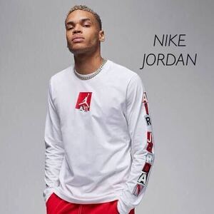 XL 新品 NIKE ナイJORDAN ジョーダン 長袖 TシャツロンＴ グラフィック ロゴ ジャンプマン 白 ホワイト