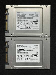TOSHIBA SSD 128GB MLC 7mm 2.5inch THNSNH128GCST SATA ((動作品・2枚セット))