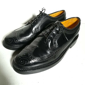 良品 ★フローシャイム Florsheim★ 92612 コードバン ケンムール ウイングチップ 8E 26.0cm程度 黒 ブラック 革靴 紳士靴 本革