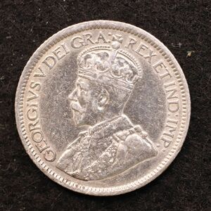 【令和コイン】KM#23/カナダ ジョージ5世 10セント銀貨（1916）2.324 g,18.034 mm[E5158]コイン