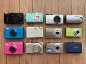 SONY/ OLYMPUS/ NIKON/ CANON/FUJIFILM/ PANASSONICコンパクトデジタルカメラ　デジタルカメラ　まとめて12台セット【ジャンク品