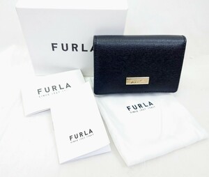 FURLA フルラ カードケース 名刺入れ レザー 箱 黒 ブラック ☆jhw★20