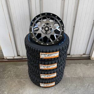 XTREME-J XJ04 ◆TOYOオープンカントリーR/T 165/65R15◆タフト リフトアップ上げトラホワイトレターグロスブラックマシーンスモーククリア