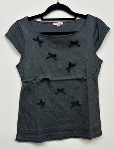 1円～【美品】TOCCA　トッカ　トップス　XS　グレー系　リボン