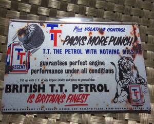 獅子ST　四角■新品◇英国　イギリス　BRITISH T.T.　PETROL　ボクシンググローブ　ライオン　オイル　ガソリン　ステッカー　シール防水