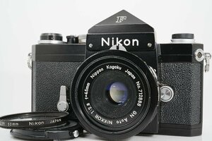 良品 Nikon F アイレベル ブラック 中期 一眼レフフィルムカメラ GN Auto Nikkor C 45mm f2.8 非Ai 単焦点 パンケーキ マニュアルレンズ