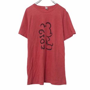 BELLA + CANVAS 半袖 キャラクター Tシャツ M レッド ブラック ベラ キャンバス ディズニー ミッキーマウス 古着卸 アメリカ仕入 a507-6699