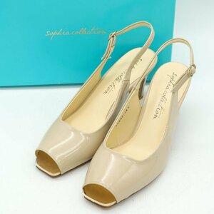 ソフィアコレクション サンダル バックストラップ 未使用 スクエアトゥ 日本製 靴 レディース 24.5cmサイズ ベージュ Sophia collection