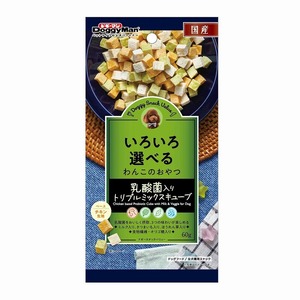 ドギーマン ドギースナックバリュー 乳酸菌入りトリプルミックスキューブ 60g 犬用おやつ