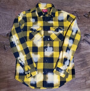 値下交渉 2013 Supreme Bleached Buffalo Heavyweight Shirt YELLOW Size M 検) 13 シュプリーム ブリーチ ヘビーウェイト シャツ イエロー