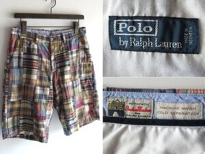 Polo by Ralph Lauren ラルフローレン マドラスチェック クレイジーパッチワーク ショートパンツ ショーツ w30 マルチカラー 国内正規品