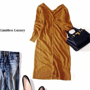 ☆☆ 美品 ベイクルーズ Limitless LUXURY ☆☆ アンゴラ・ウール混紡 ロングニット カーディガン F 秋 冬 23A11