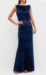 TADASHI SHOJI　タダシショージ　NAVY　ロングフォーマルドレス　「４ 」/ ９号程度