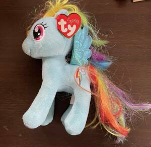 新品・未使用　My Little Pony マイリトルポニー　Ty　ぬいぐるみ レインボーダッシュ　18㎝