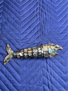 時代物螺鈿細工魚自在17.5cm 　