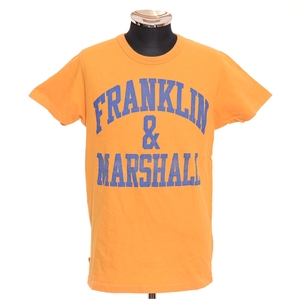 〇499487 FRANKLIN&MARSHALL フランクリン&マーシャル ○Tシャツ 半袖 ヴィンテージ加工ロゴプリント サイズS メンズ イエロー