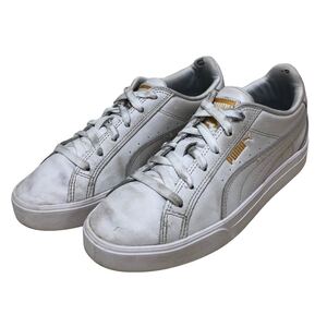 AH407 PUMA プーマ レディース ローカットスニーカー US7 24.5cm ホワイト ゴールド