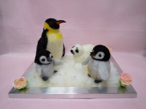 羊毛フェルト　ペンギン　アザラシ　ミニチュア　ハンドメイド　インテリア　