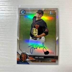 2018 Bowman Draft Jake Wong refractor auto 486枚限定