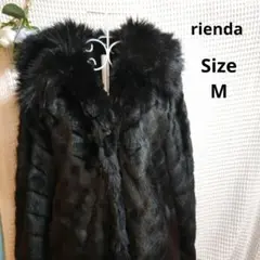 【人気☆rienda】黒　フェイクファー　コート　サイズM レディース　オシャレ