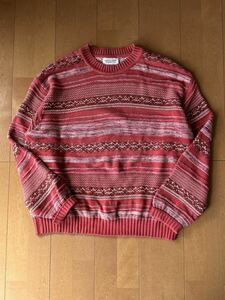 イタリア製　UNITED COLORS OF BENETTON COTTON KNIT RED MADE IN ITALY ユナイテッドカラーズオブ ベネトン　コットン　ニット　赤