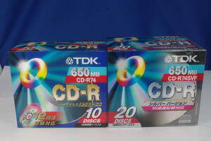 TDK CD-R 650MB 12倍速 10枚 タフネスコート/CD-R 650MB 16倍速 20枚 シルバーバージョン 合計30枚 未使用品 TCD-1