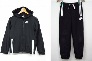 ｍ2019 ナイキ　ジャージ上下セット　キッズＭサイズ　フード　ズボン　黒色　裏地メッシュ素材　NIKE　子供服　ジュニアサイズ