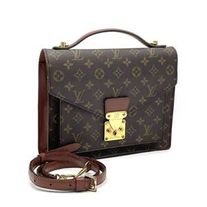 1円 LOUIS VUITTON ルイヴィトン モノグラム モンソー 2way ハンドバッグ ショルダー ゴールド金具 M51185