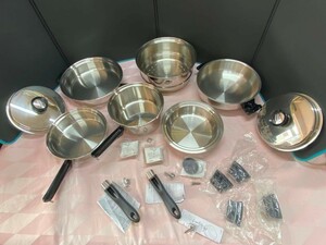 yJa-031. アムウェイ ステンレス 調理器具 Amway Queen・5点・付属品 Amway 未使用・中古美品