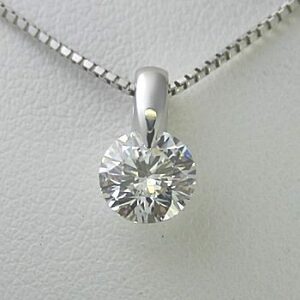 ダイヤモンド ネックレス プラチナ 一粒 1.0ct 鑑定書付 1.00ctup Eカラー FLクラス 3EXカット H&C CGL